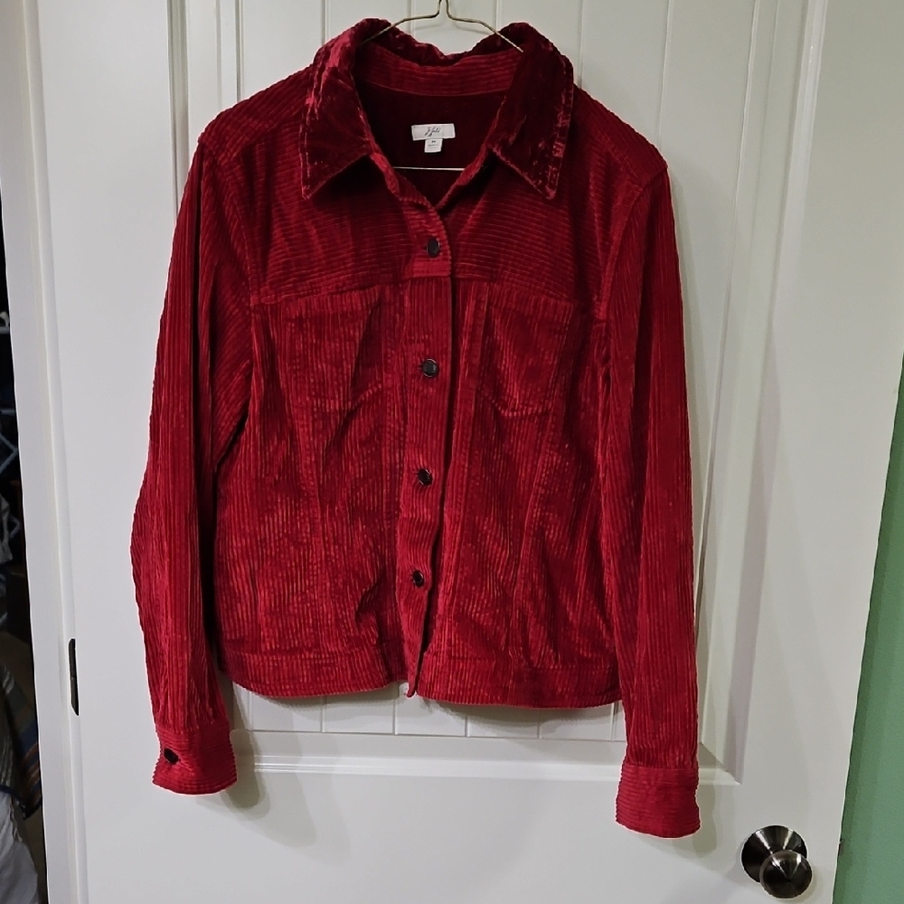 J. Jill 90s Y2k Red Corduroy Jacket Medium